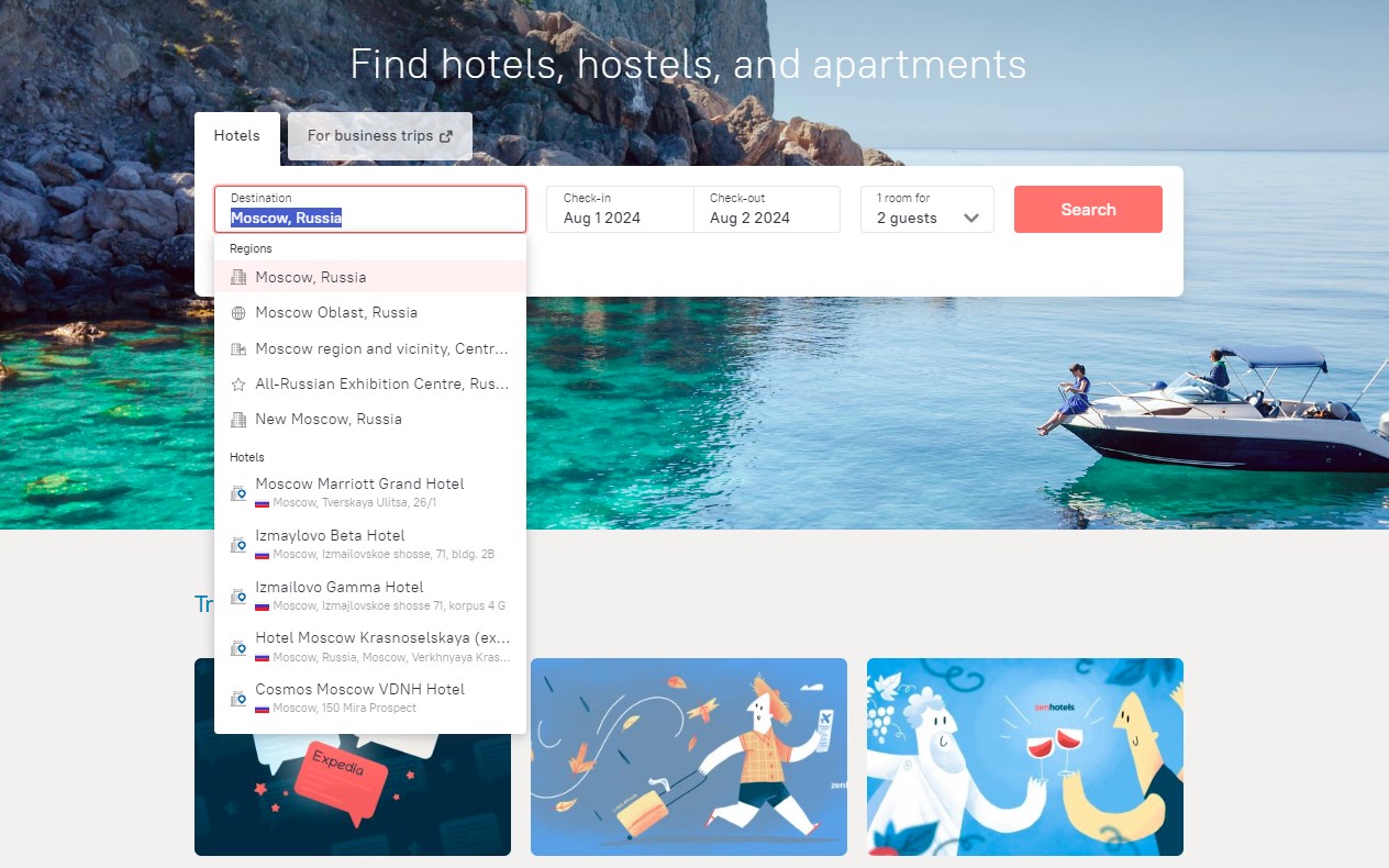 Zenhotels - Ostrovok Russian booking hotels hostals apartments